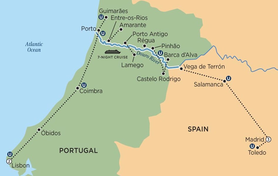 UNI Jewels of Spain Portugal Douro map